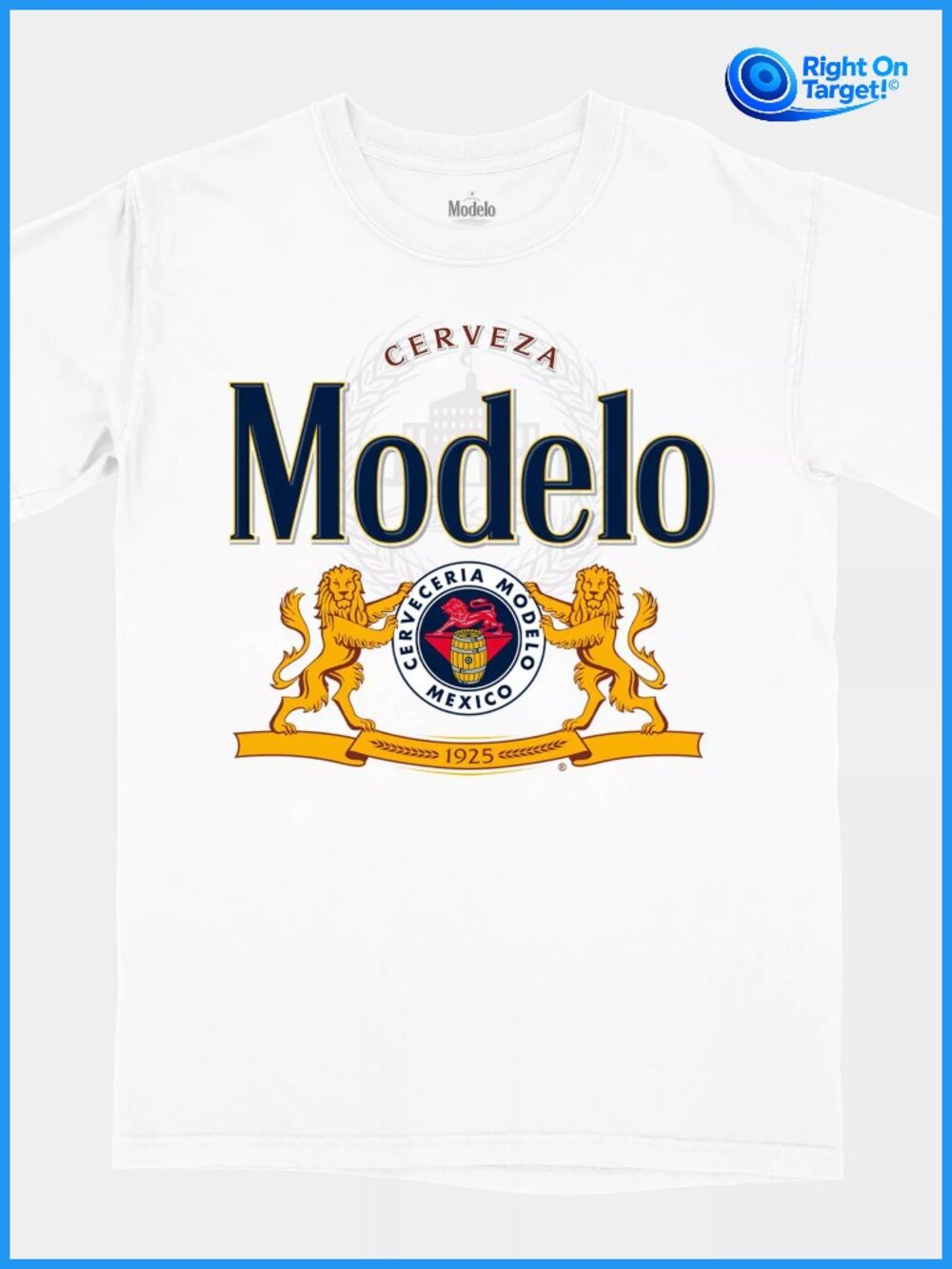 Small - Mens Modelo Logo Short Sleeve Graphic T-Shirt - White